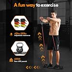 Push Up Board,Home Gym,Portable Exercise Equipment,Pilates Bar & 20 Fitness Accessories with Resistance Bands & Ab Roller Wheel,Full Body Workout at Home