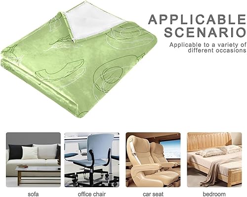 Miniatura 4 de Seamless Cute Avocado Tropical Fruit Green Microfiber Throw Blanket for Adults Kids, Ultra-Soft Holiday Blanket for Bedroom Sofa Couch, 60x90 Inches