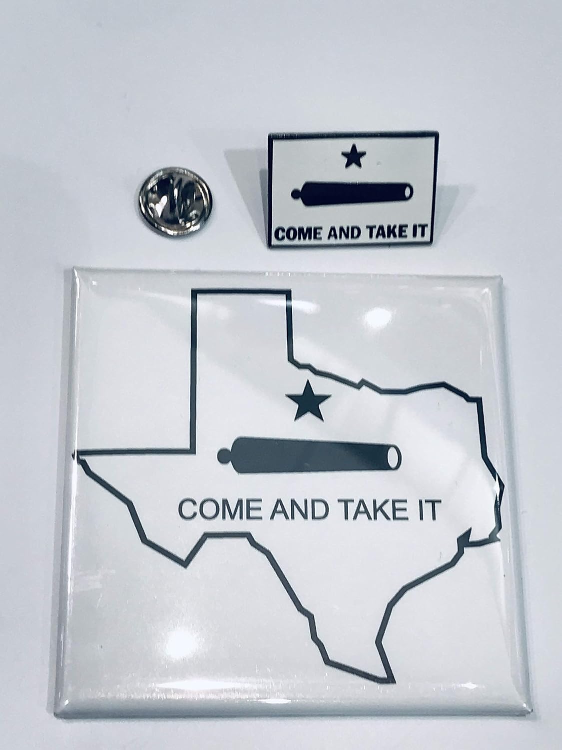 TEXAS Come And Take It Man Cave Collections Of Flag, Magnet, Money Clip, Lapel Pin And Sticker Bundle Pack