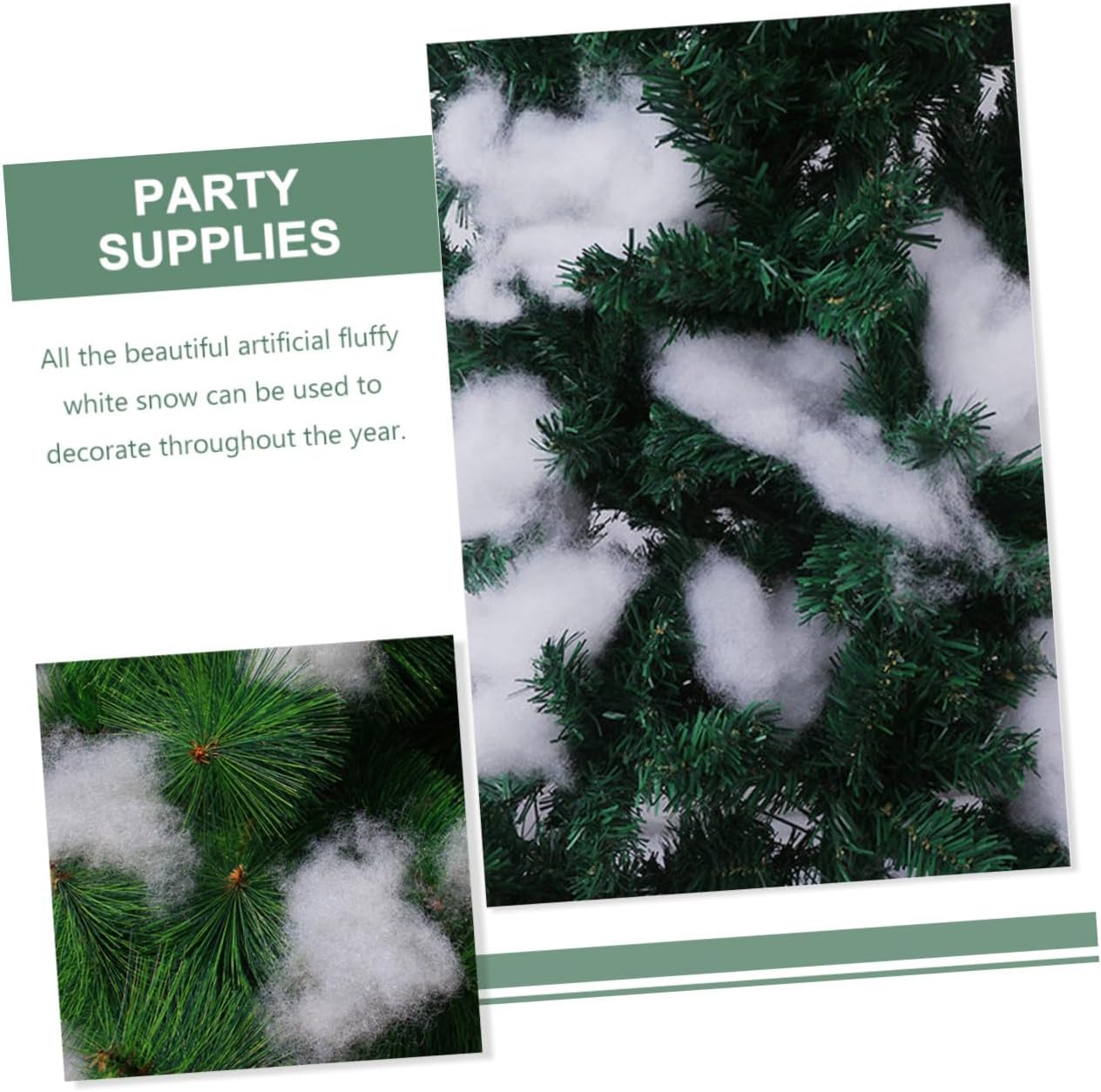 Alipis 1 Set Artificial Fake Snow for Christmas Decor Fluffy Simulation Cotton Snow for Holiday Decorations DIY Crafts and Winter Themed Events