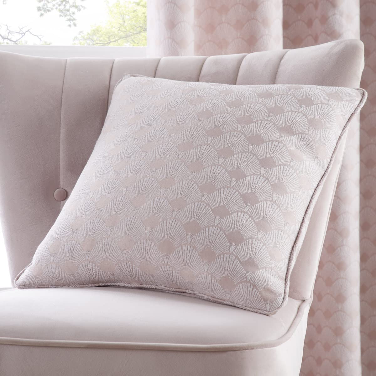Dreams & Drapes Kissen Mit Füllung, 43 X 43 Cm, Koralle – Traditionelles Blumenmuster