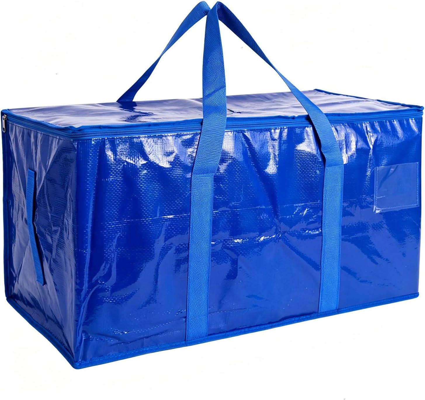 SenseYo 2 Pack Heavy Duty Packing Moving Bags Boxes Supports 200lbs Oversized Large Waterproof Clothes Storage Bags Totes with Zippers & Handle for College Supplies Home Organization Blue