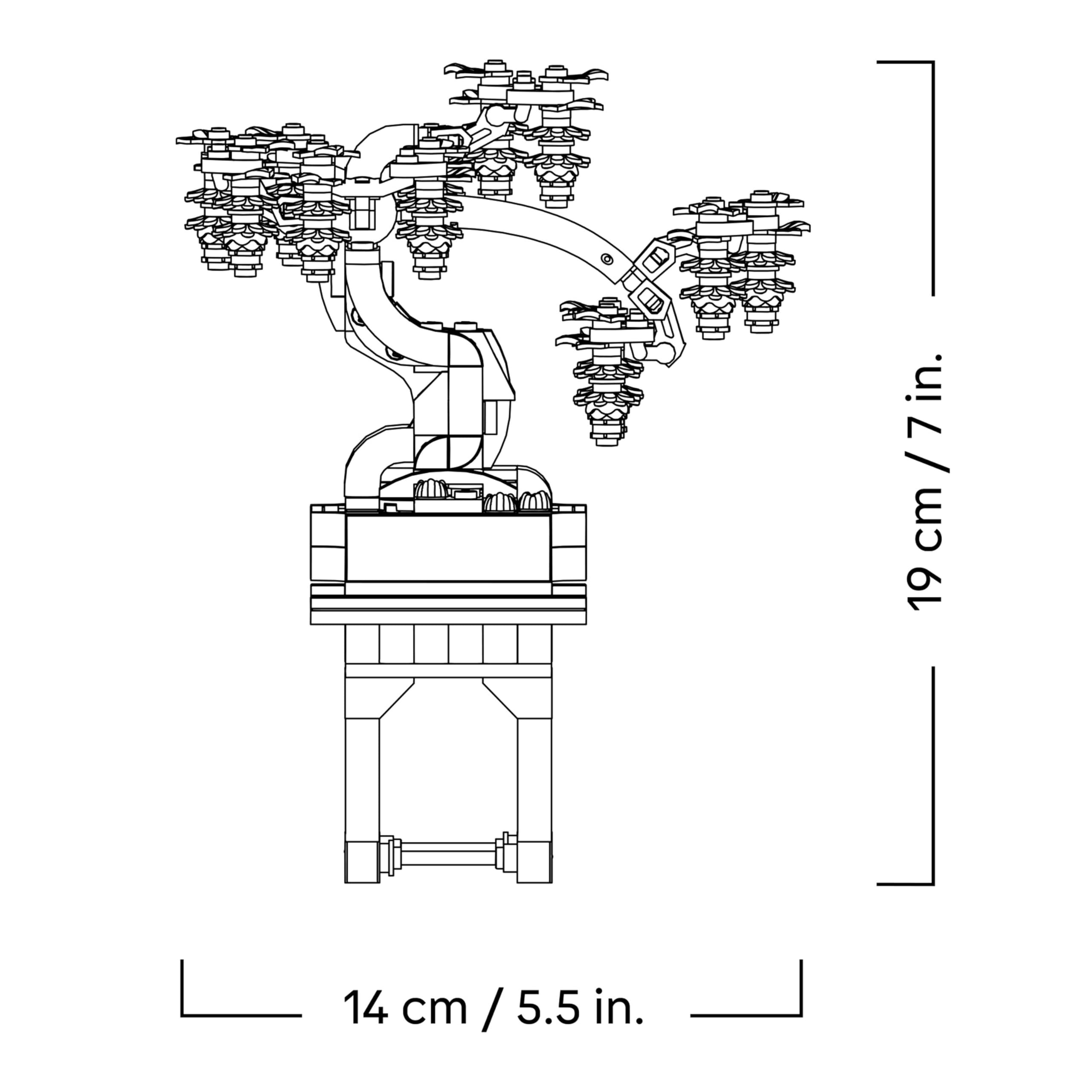 LEGO Botanicals Mini Bonsaïs - Set de Construction pour Adulte - 3 Plantes Artificielles avec Supports : Ginkgo, Pin Noir & Glycine - Maquette DYI pour Décoration Intérieure - Cadeau Original 10373
