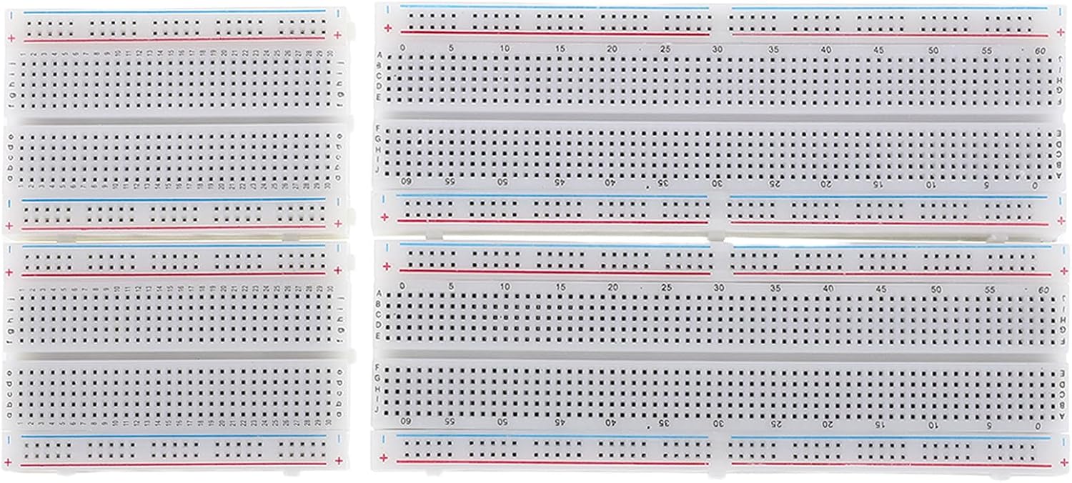 Solderless Electronics Breadboard Kit 4pcs Plastic for Circuit Prototyping