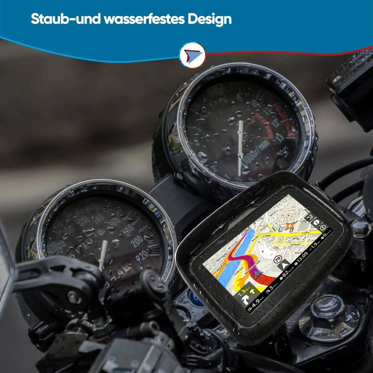 Elebest Rider W5 – 5 Zoll Motorrad-Navi | Wasserdicht (IPX7), Stabile Lenkerhalterung, Radarwarnung, PC-Tourenplanung & Europa-Karten 2026