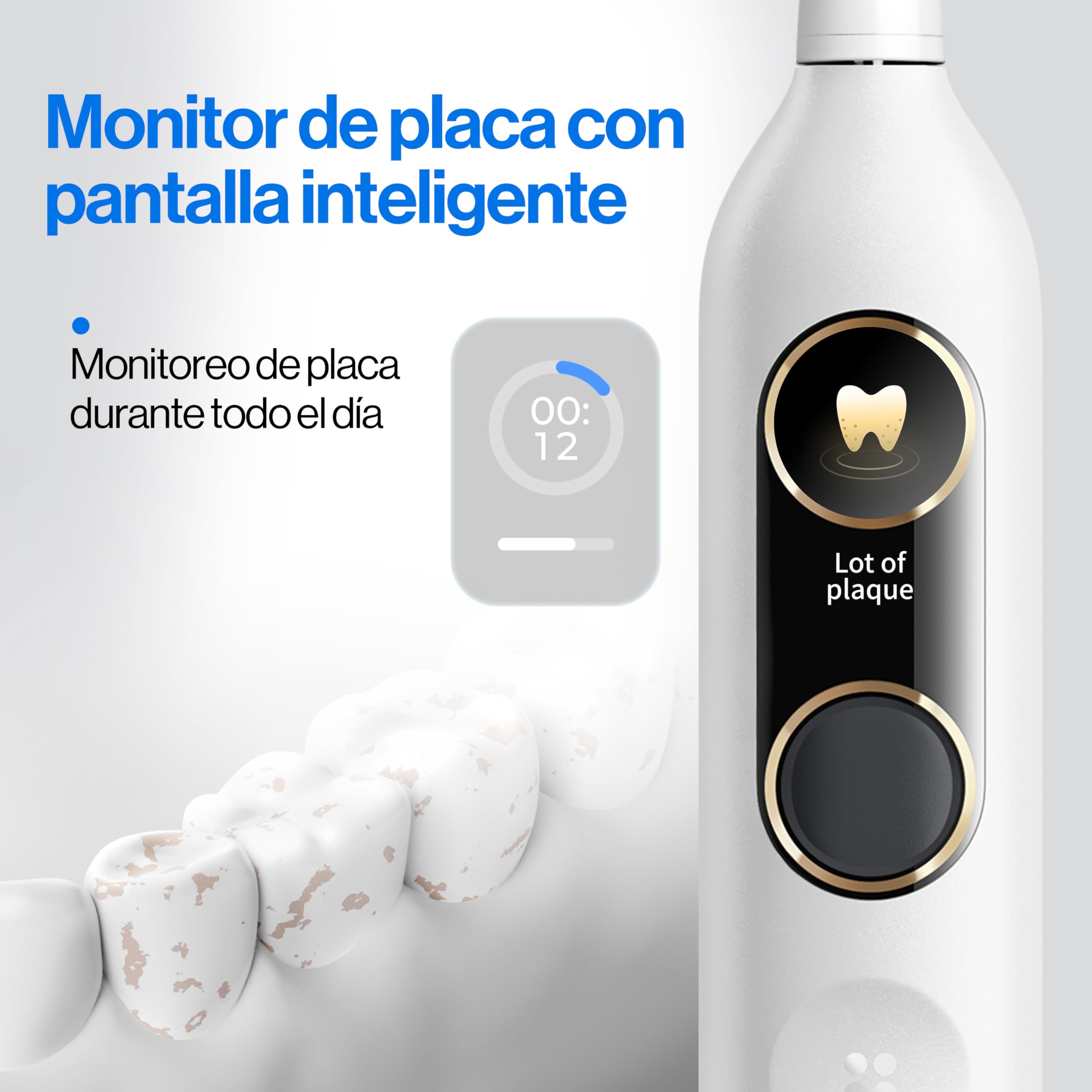 【Paquete 5 en 1】 Irrigador Bucal Portátil usmile C10, Cepillo de Dientes Eléctrico Inteligente Y10 PRO (Blanco), Boquillas Tipo S, Cabezales de Repuesto y Estuche de Viaje – Set Completo de Cui