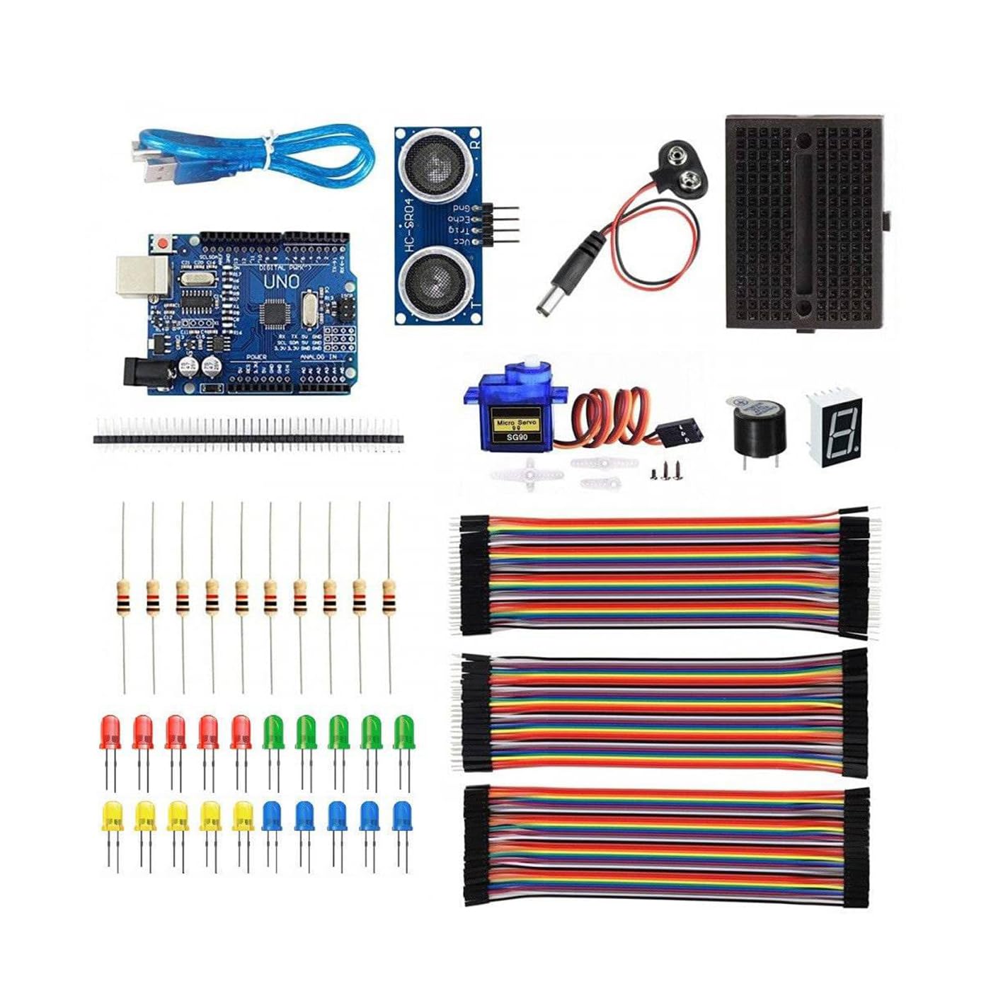 Electronic Spices Combo of SMD UNO, Breadboard, LED, Resistor, Jumper Wires DIY Electronic Starter Kit (B0D9VXTYHD) Amazon Price History, Amazon Price Tracker