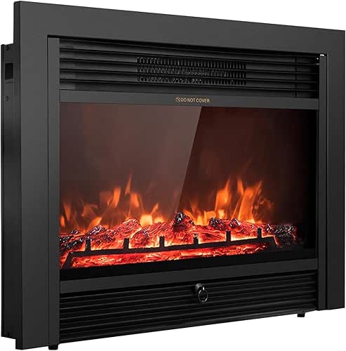 Giantex 28.5" Electric Fireplace Insert, Wall Recessed/Mounted, Freestanding Fireplace with