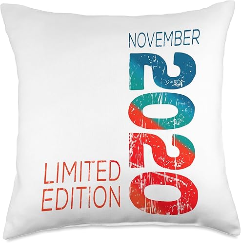 Since November Retro Vintage 2020 Limited Edition November Year Retro Vintage 2020 Edition Throw Pillow, 18x18, Multicolor