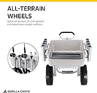 Vista 4 de Gorilla Carts Poly Outdoor Fish & Marine Cart, 5 Cu Ft Capacity, 200 lb Load Rating – Heavy-Duty Aluminum Frame, 13-Inch All-Terrain Tires, 8 Rod