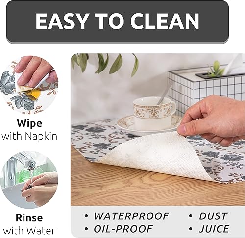 Miniatura 4 de FIFTY FEET 12X120 Pulgadas Forro de Estante para Gabinetes de Cocina, Forro de Cajón de PVC para Cómoda Antideslizante para Baño, Forro de Gabinete