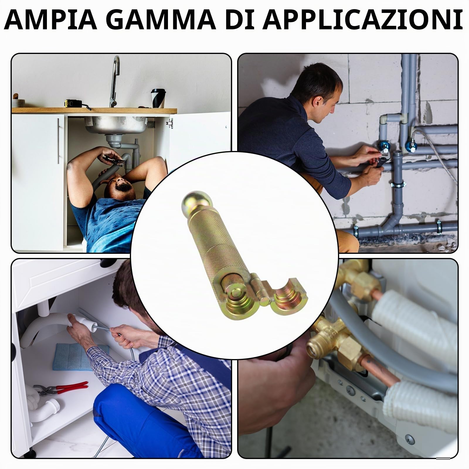 Creatore Di Interfacce Per Tubi Corrugati In Acciaio 1/2-3/4 Strumento Di Elaborazione Dell'Interfaccia Per Tubi Corrugati Generatore Di Onde Giunto A Soffietto Strumento A Bocca Piatta Da 20 mm