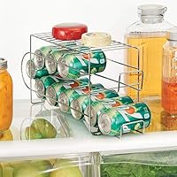 Vista 2 de mDesign Organizador de 2 niveles de alambre de metal con estante superior para despensa de cocina, encimera, gabinete, capacidad para 12 latas