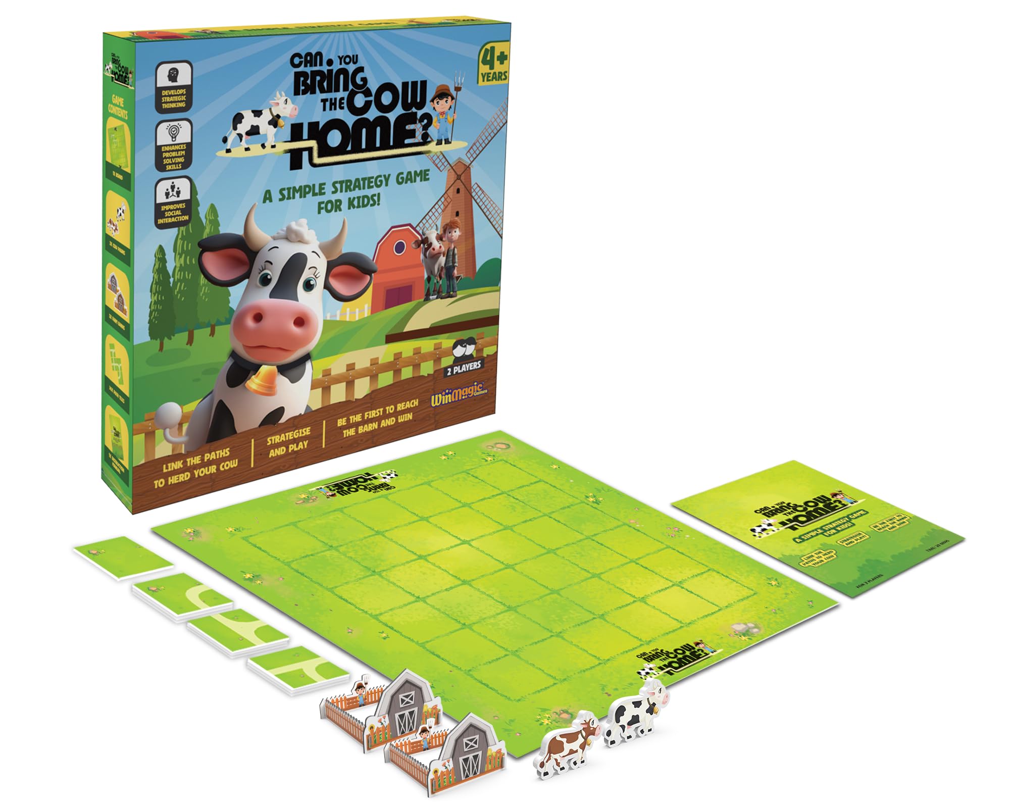 Can You Bring The Cow Home|Problem Solving|Strategy|Fast Thinking Mind Challenging Board Game|Social,Family Educational & Learning|Best Gift for Boys & Girls|2 Players|Made in India