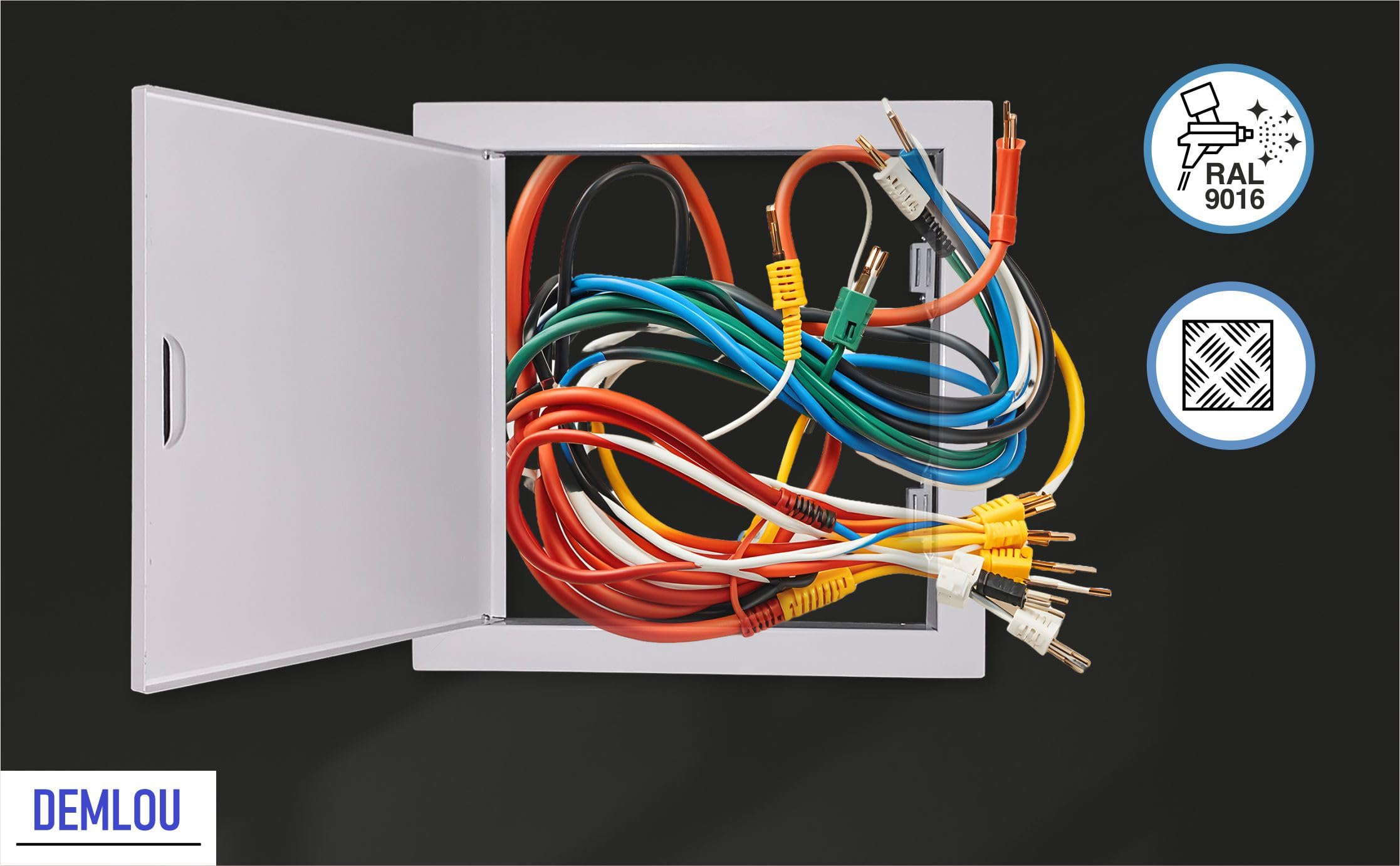 Trappe de Visite Acier Blanc RAL 9016 Magnétique – 50 x 50 cm. | Très grand format carré - fermeture magnétique - mur plafond - large ouverture pour maintenance technique