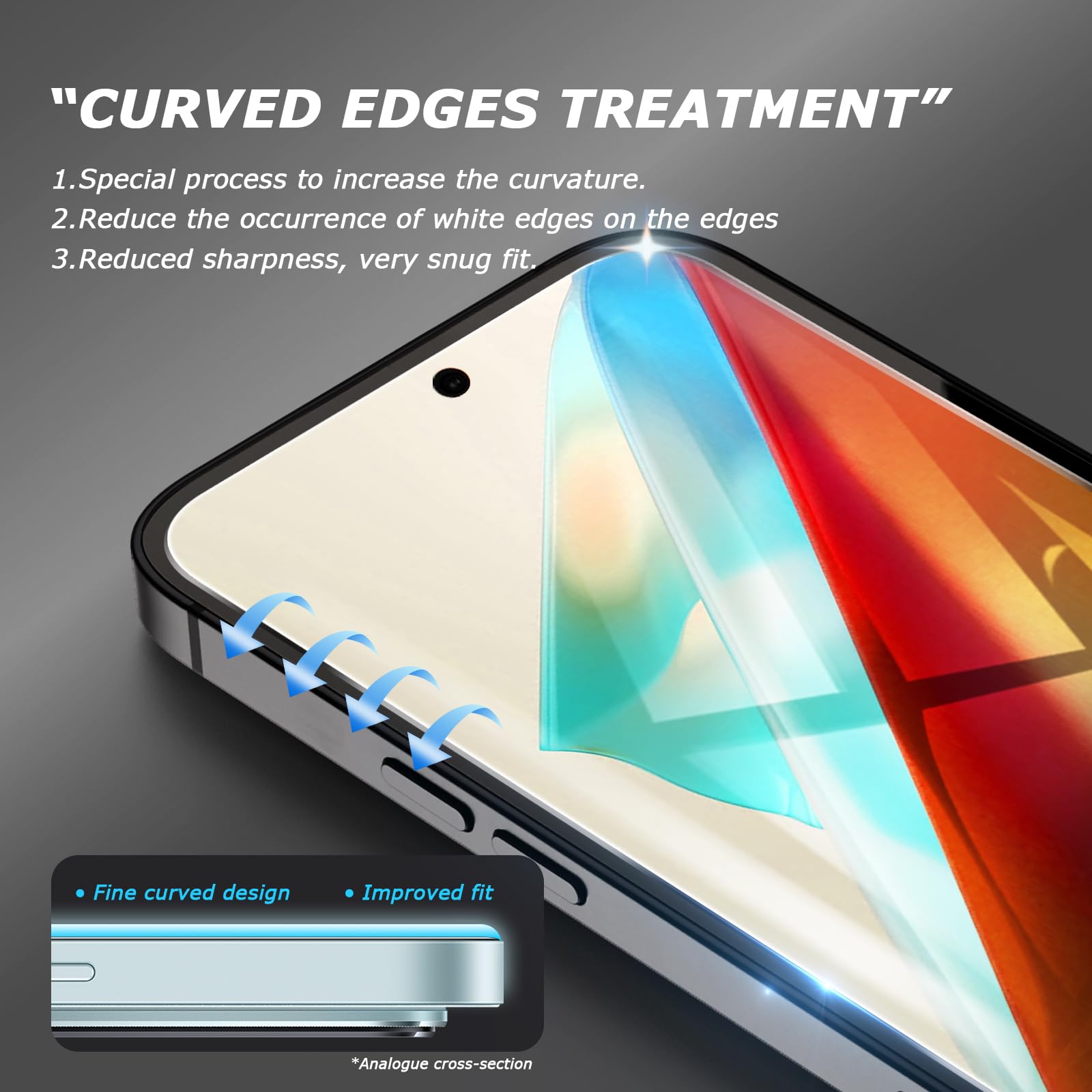 TailTech Case and Screen Protector for HONOR 200 Lite Screen Protector and Case HONOR 200 Lite Case and Tempered Glass,Brushed Stripe TPU Phone Cover with Shockproof Protection Black - Image 2