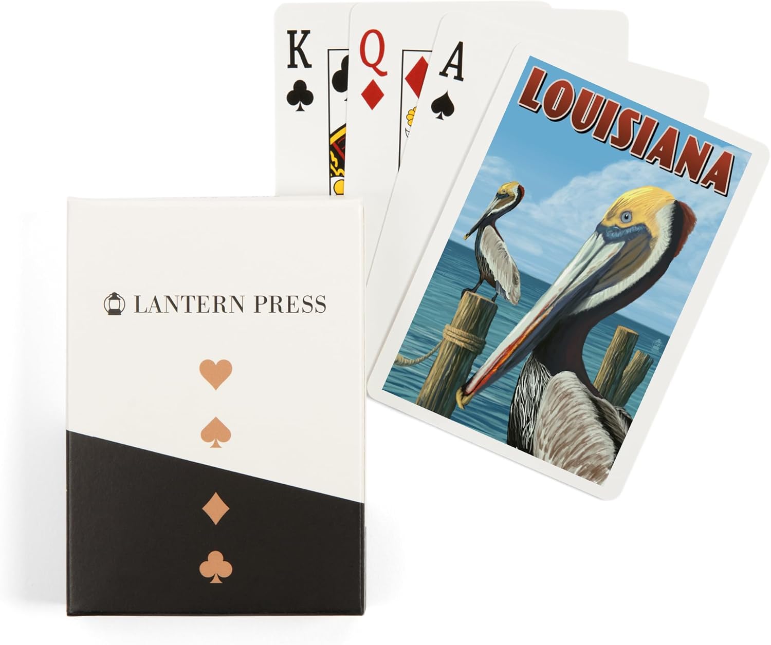 Lantern Press Louisiana, Brown Pelicans, 52 Playing Cards for Adults, Poker Size Card Deck