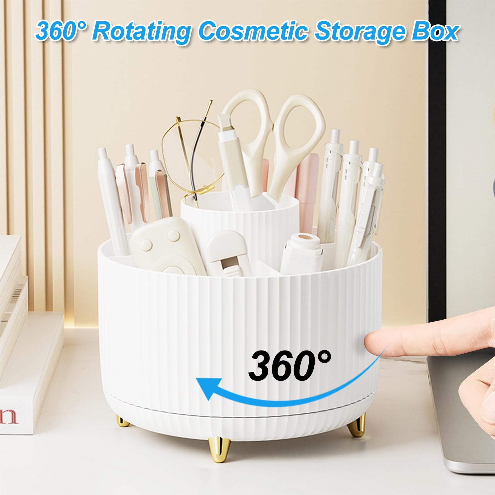 Organizer Scrivania Girevole 360° - Portapenne, Portamatite, Per Pennarelli E Oggetti, Multiuso - Foto 8