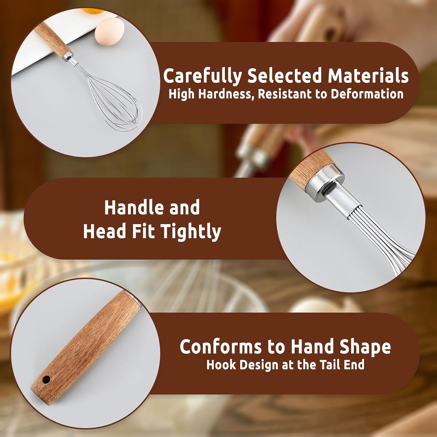 Mini Small Whisks Tool for Cooking Stainless Steel Metal Hand Egg Whisk