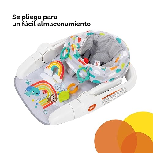 Miniatura 5 de Bright Starts Learn-to-Sit - Asiento de piso para bebé, 2 posiciones para crecer con bebé, silla de bebé portátil, incluye juguetes sensoriales