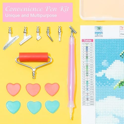 Miniatura 6 de Sonsage Puntas de metal Bolígrafo de pintura de diamante morado 5D ergonómico diamante Art Roller Accesorios y herramientas Juego de puntos redondos