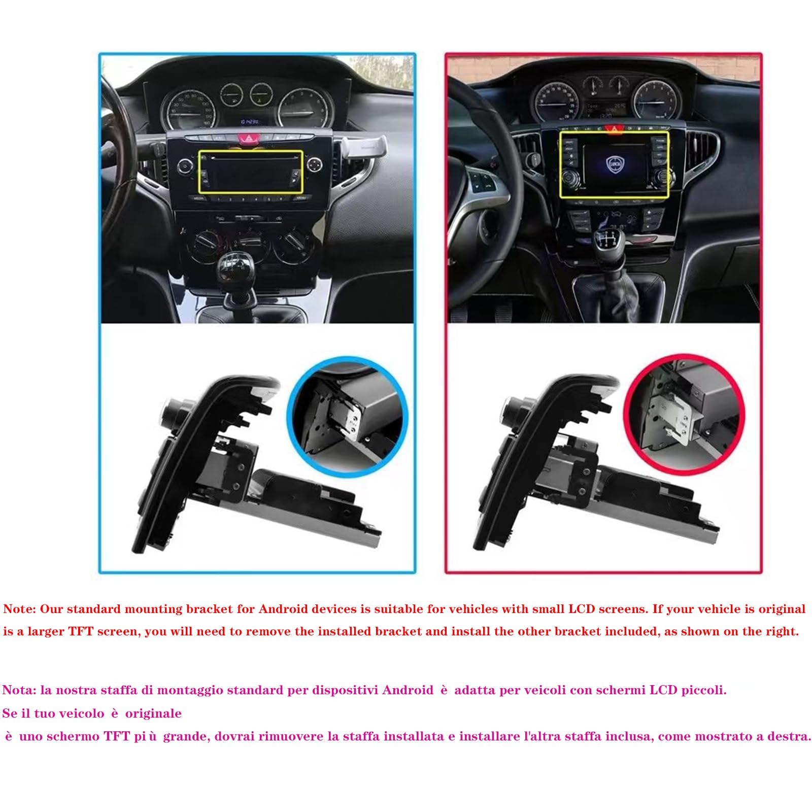Autoradio stereo da 7"per LANCIA Ypsilon 2012-2020 con Carplay wireless/Android Auto HD Touch Screen Navigazione GPS Android WiFi Bluetooth FM/RDS Mirror Link EQ SWC Teleca (b, 4 CORE 2+32G)