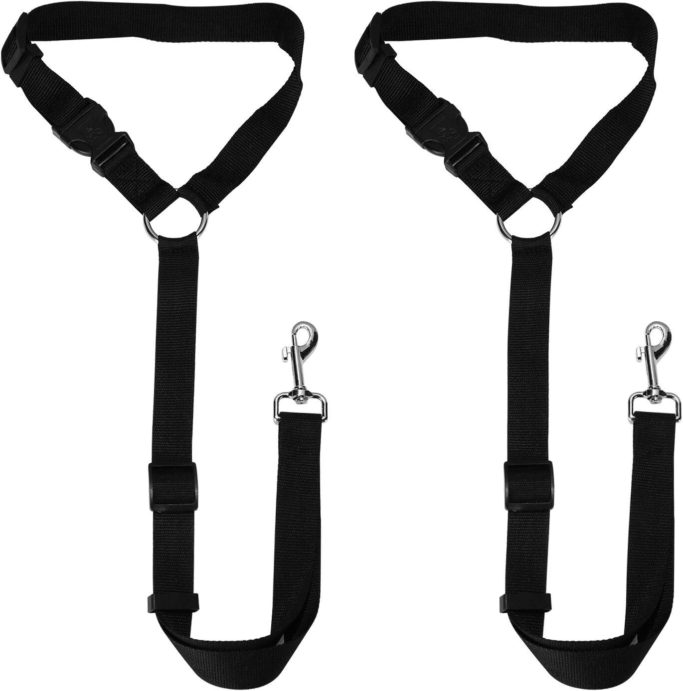 Yizhet 2 Packs Pet Dog Cat Safety Seat Strap Car Headrest Restraint Adjustable Dog Restraints Vehicle Seatbelts Harness, Dog Seat Belts…