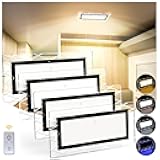 1800LM Bright LED RV Light Interior，DC12-30V Upgraded Brightness RV Ceiling Dome Lights, Dimmable Fixture with 4 Color Temperature for RV Camper Van Motorhome Boat Trailers (Large - 4 Pack)