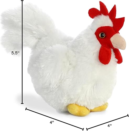 Miniatura 5 de Aurora® - Adorable Mini Flopsie™ gallina de peluche - Animal de peluche, facilidad para jugar, compañero eterno - Blanco, 8 pulgadas