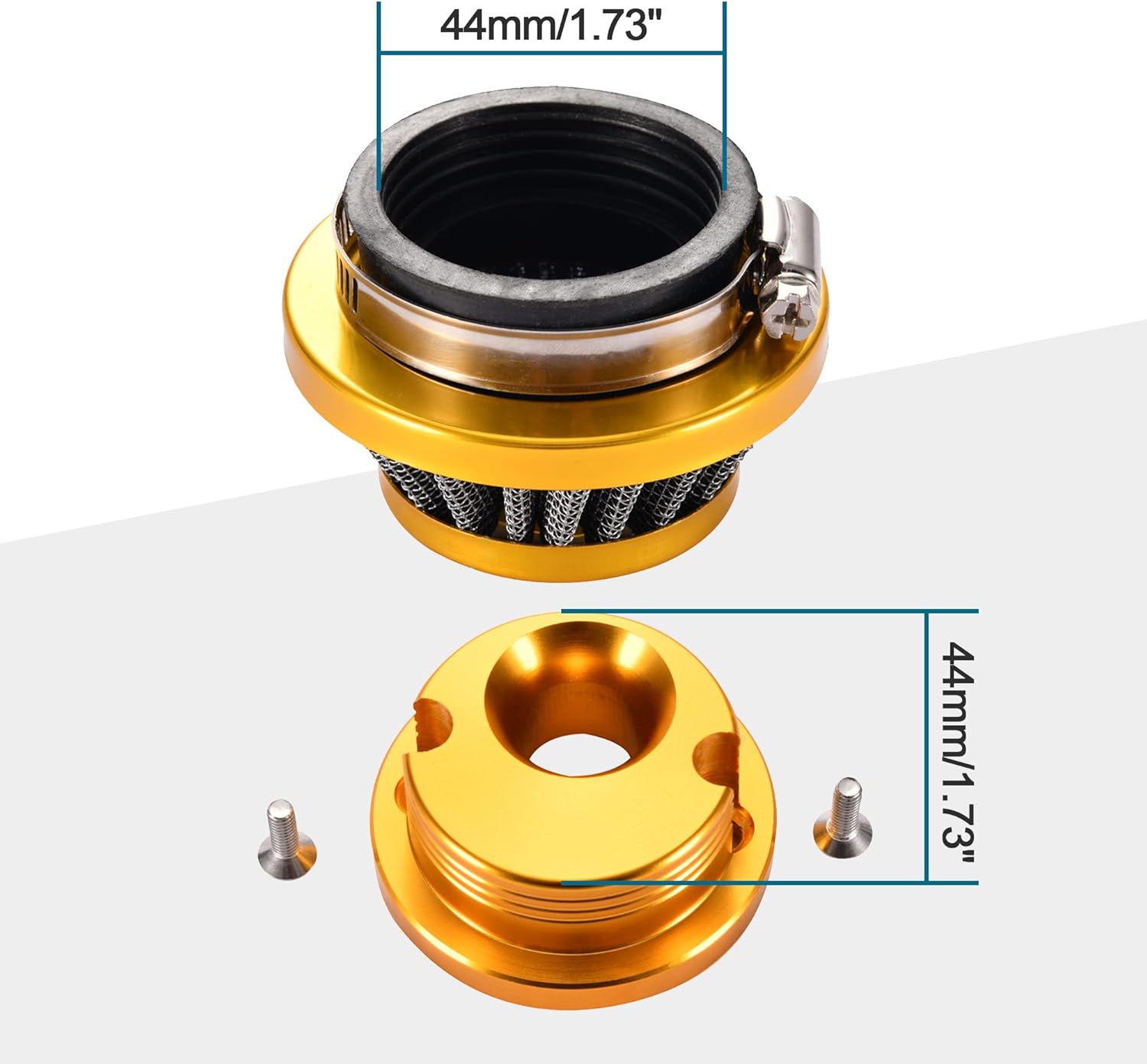 GOOFIT Air Filter Stack Carburetor Carb for 2 Stroke 47cc 49cc Mini ATV Quad Dirt Pocket Bike Yellow