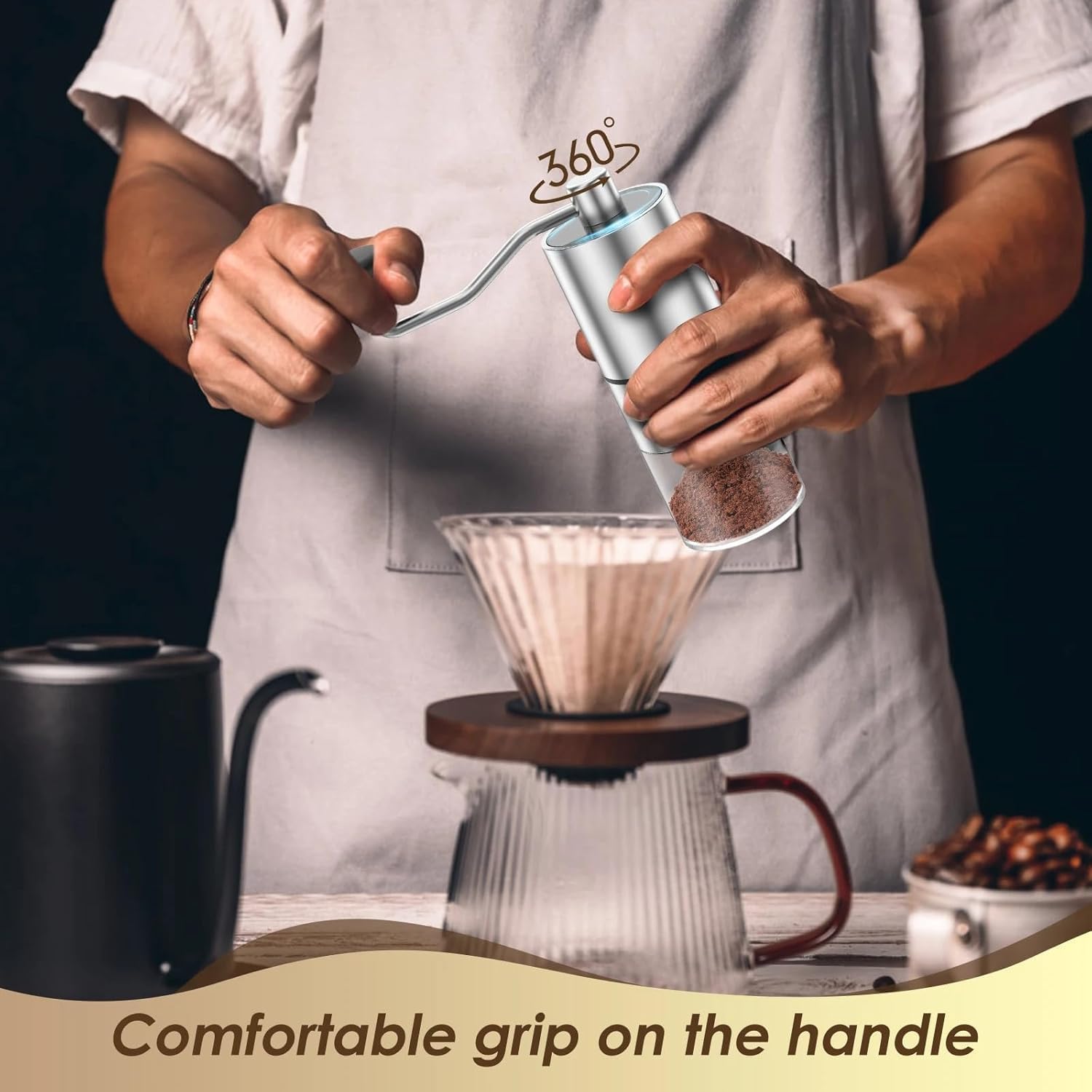Wancle Manual Coffee Grinder - 5 Grind Settings -2