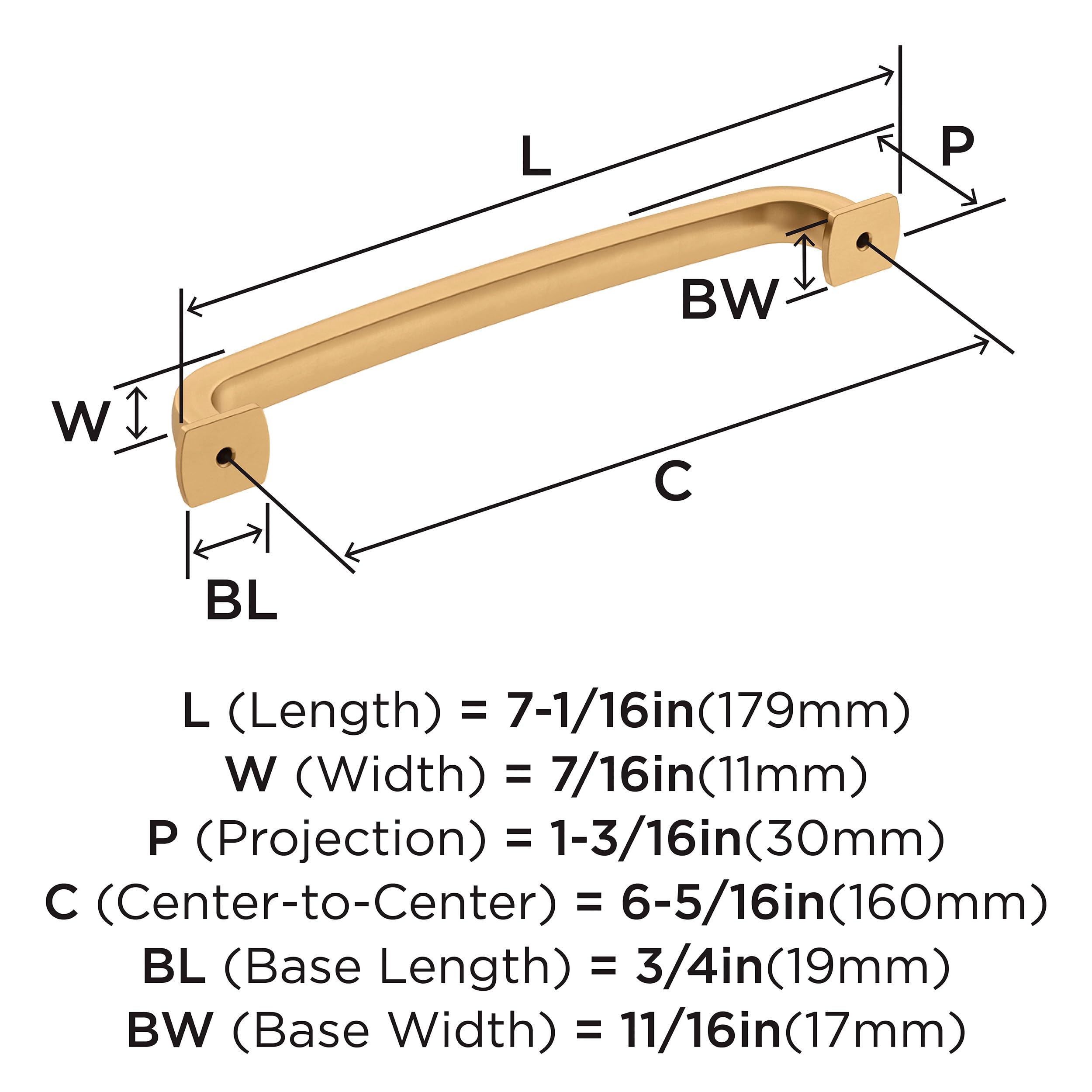 Amerock, Champagne Bronze, 6-5/16 in. Center-to-Center - Image 4