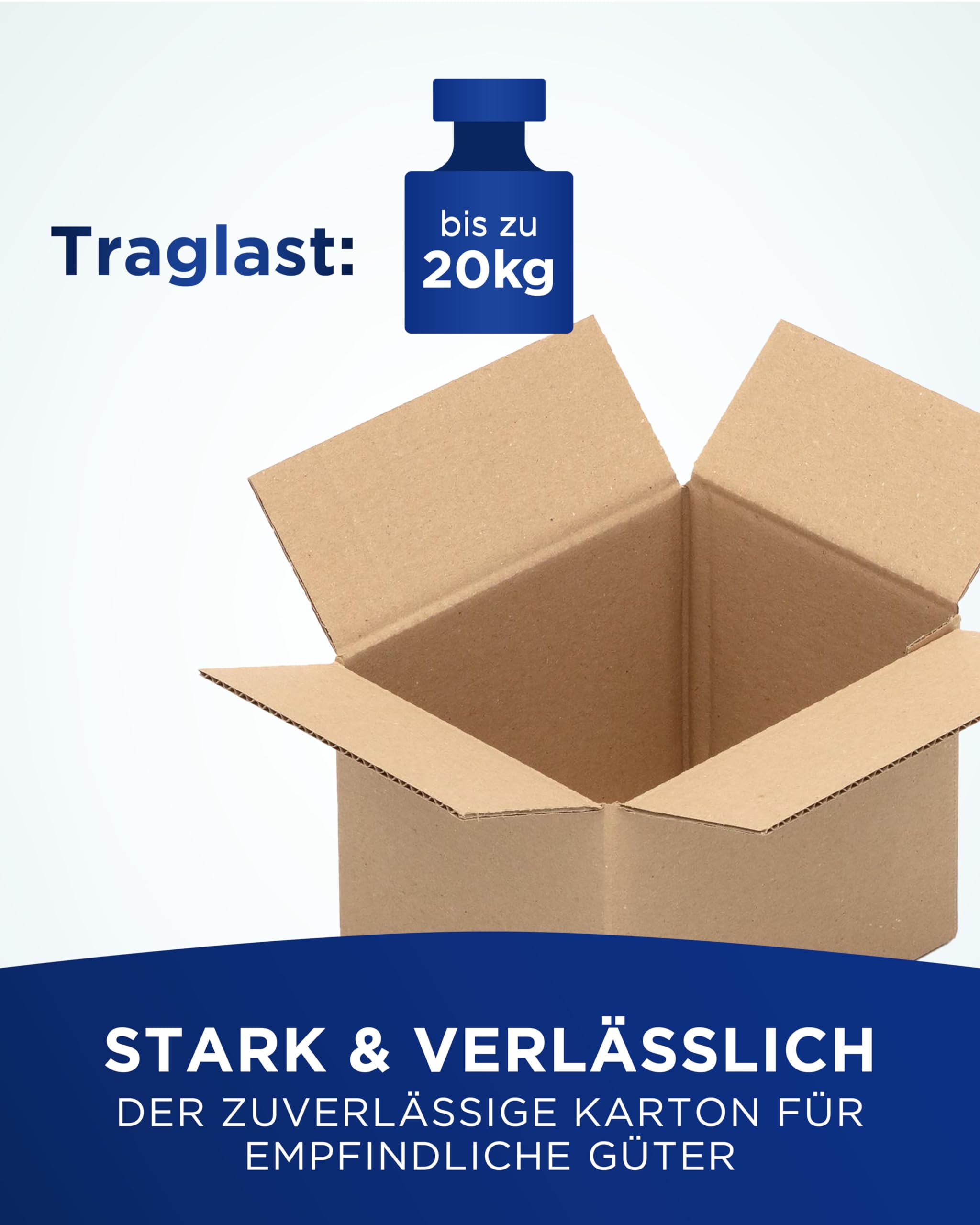 KK Verpackungen Versandkartons 190 x 150 x 140 mm Braun 1-wellig (Außenmaß 195 x 155 x 145 mm) | 500 Stück, Faltkartons Kartons für Versand als DHL Päckchen M Hermes Päckchen DPD GLS Paketklasse XS