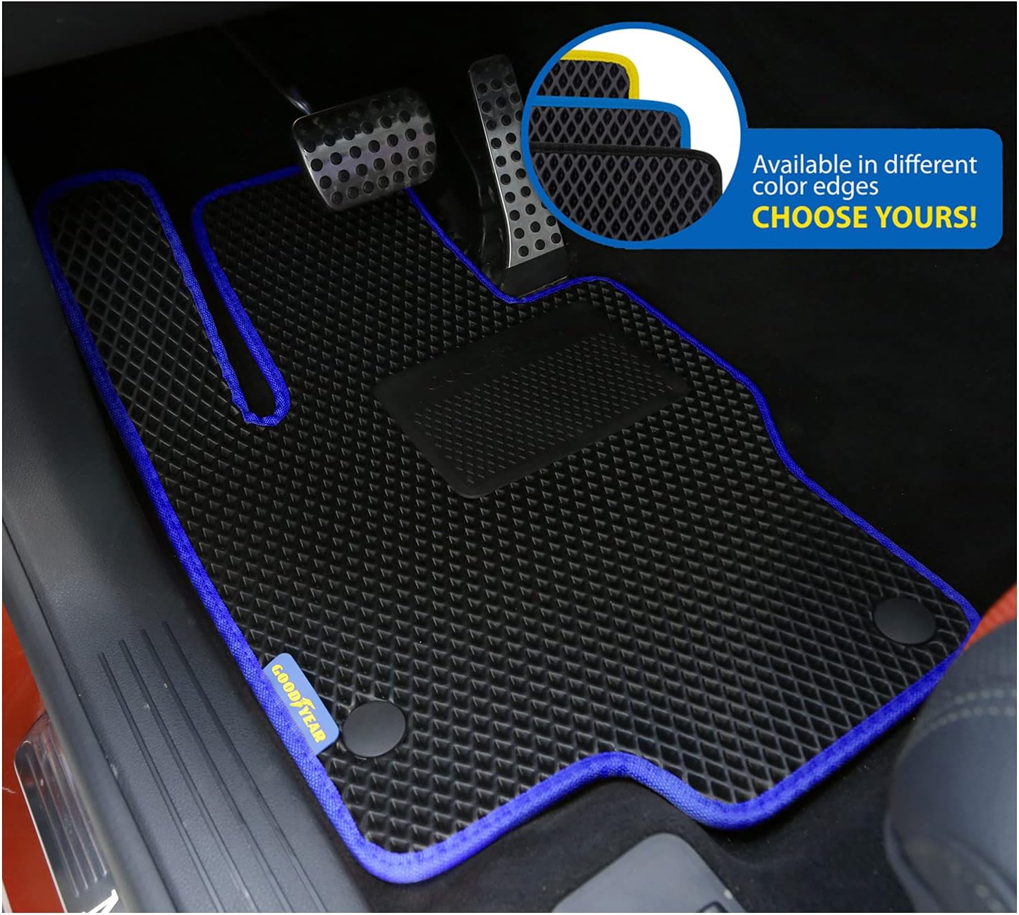 Goodyear All-Weather Car Floor Mats–Custom Fit for Mercedes GLE-Class 20-26, 5 Pc.Set, Heavy-Duty Diamond Floor Liners for Cars, SUVs, Trucks–Ultimate Interior Car Accessories for Men&Women - GY004232