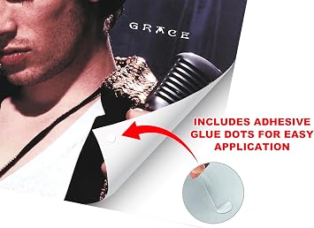 CINEMAFLIX Jeff Buckley - Grace - Album Cover POSTER - Measures 12x12 inches - Includes Adhesive Dots