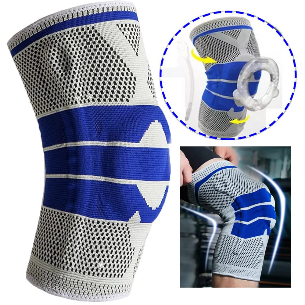 Joelheira Compressao Ortopedica Gel Silicone Suporte Patela Joelho Perna Atletismo