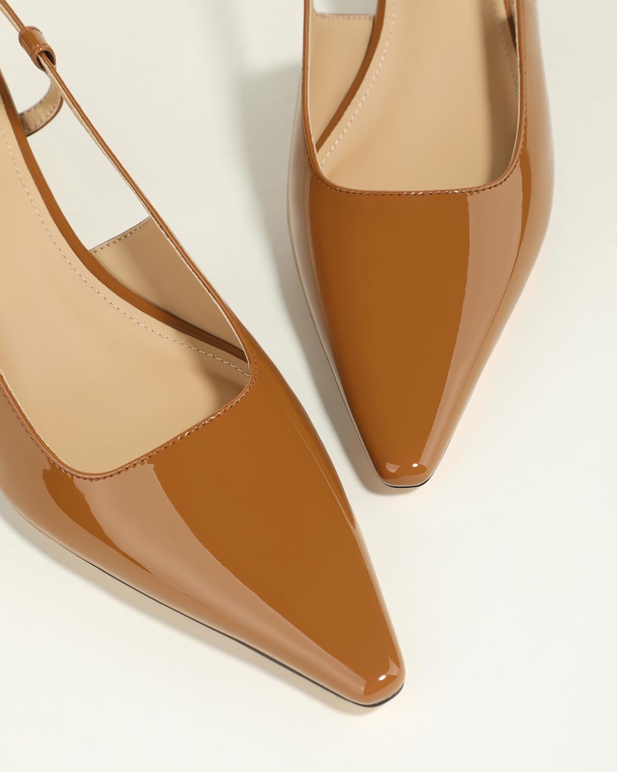 WAYDERNS Closed Toe Wedge Heels for Women Sling Back Wedge Heels Square Toe Women's Wedge Pumps Slingback Heel Dress Shoes for Office Evening Prom Wedding 2 Inch