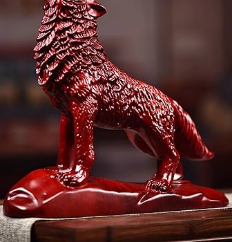 天然石フェザーフローライトのオオカミ　狼　置物　彫物NO.050310 天然石フェザーフローライトのオオカミ 狼 置物 彫物NO.050310