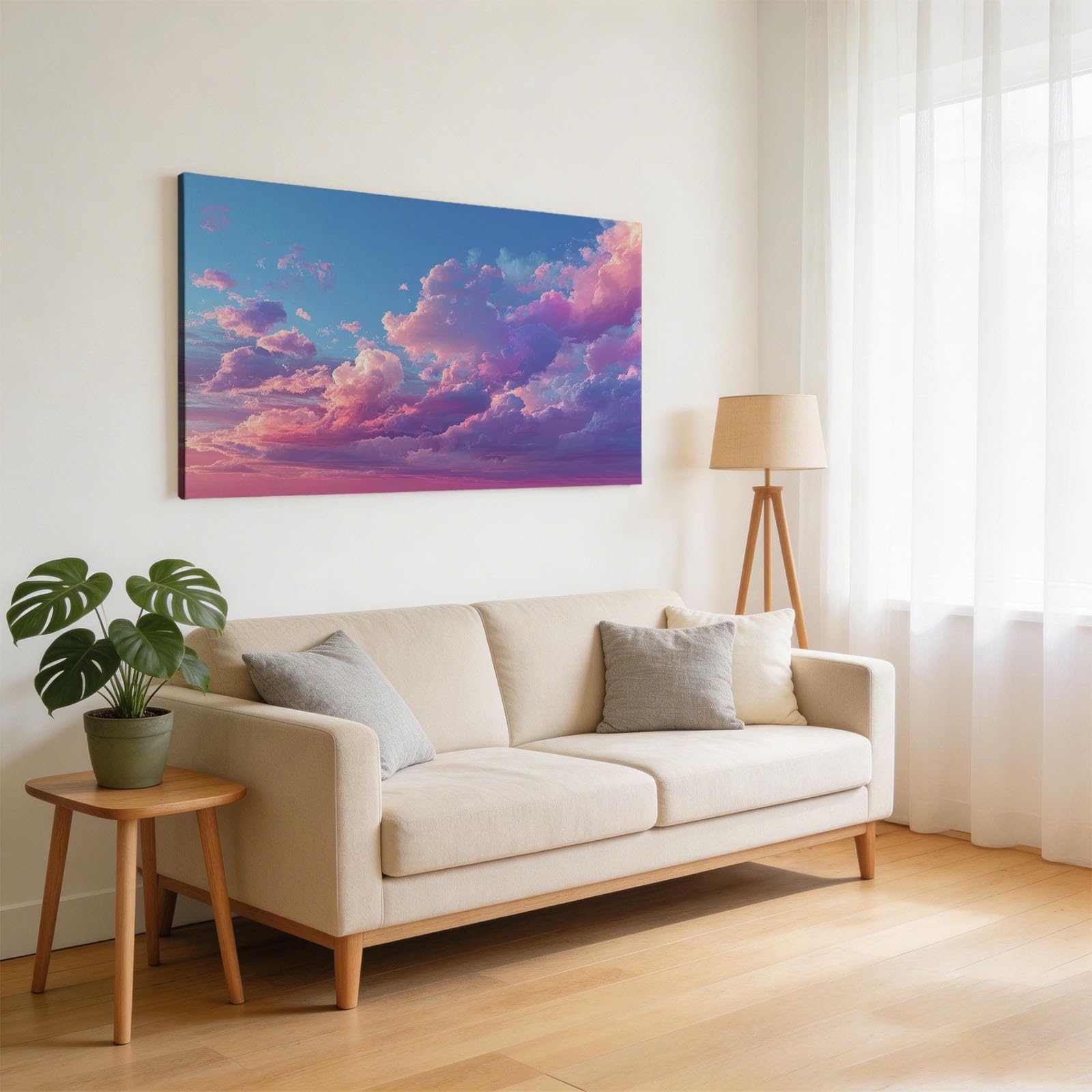 WTD - Lienzo decorativo (100 x 75 cm), diseño de puesta de sol