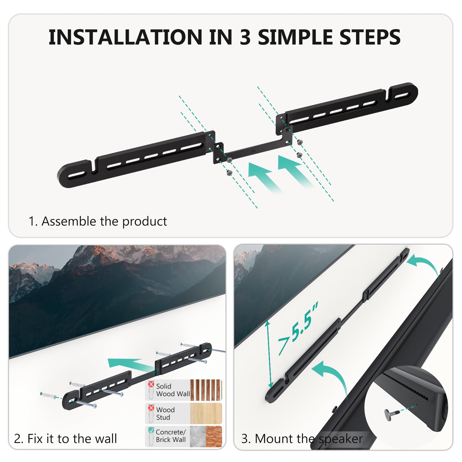 sonos arc wall mount　壁掛け用ブラケット Amazon | WALI サウンドバーマウント Sonos Arc and Sonos Arc Ultra用