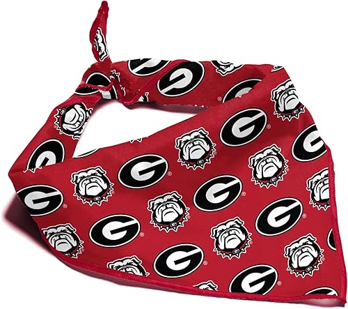 Bandana con licencia oficial de la NCAA para perros y gatos, se adapta a mascotas, gran idea de regalo, fácil de atar (pequeño, Georgia Bulldogs)