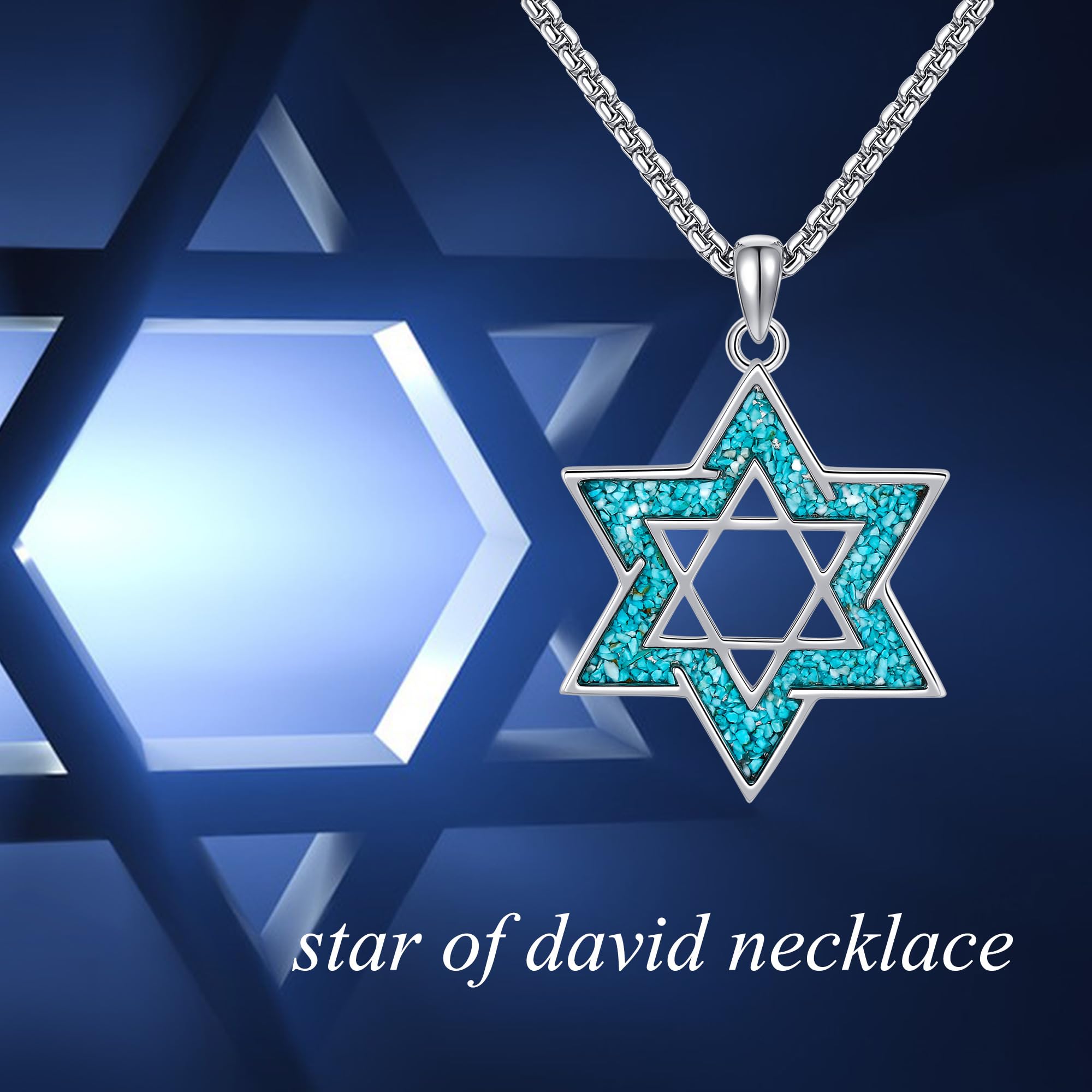Collana con stella di David, in argento Sterling con stella di ebraico, idea regalo per uomini