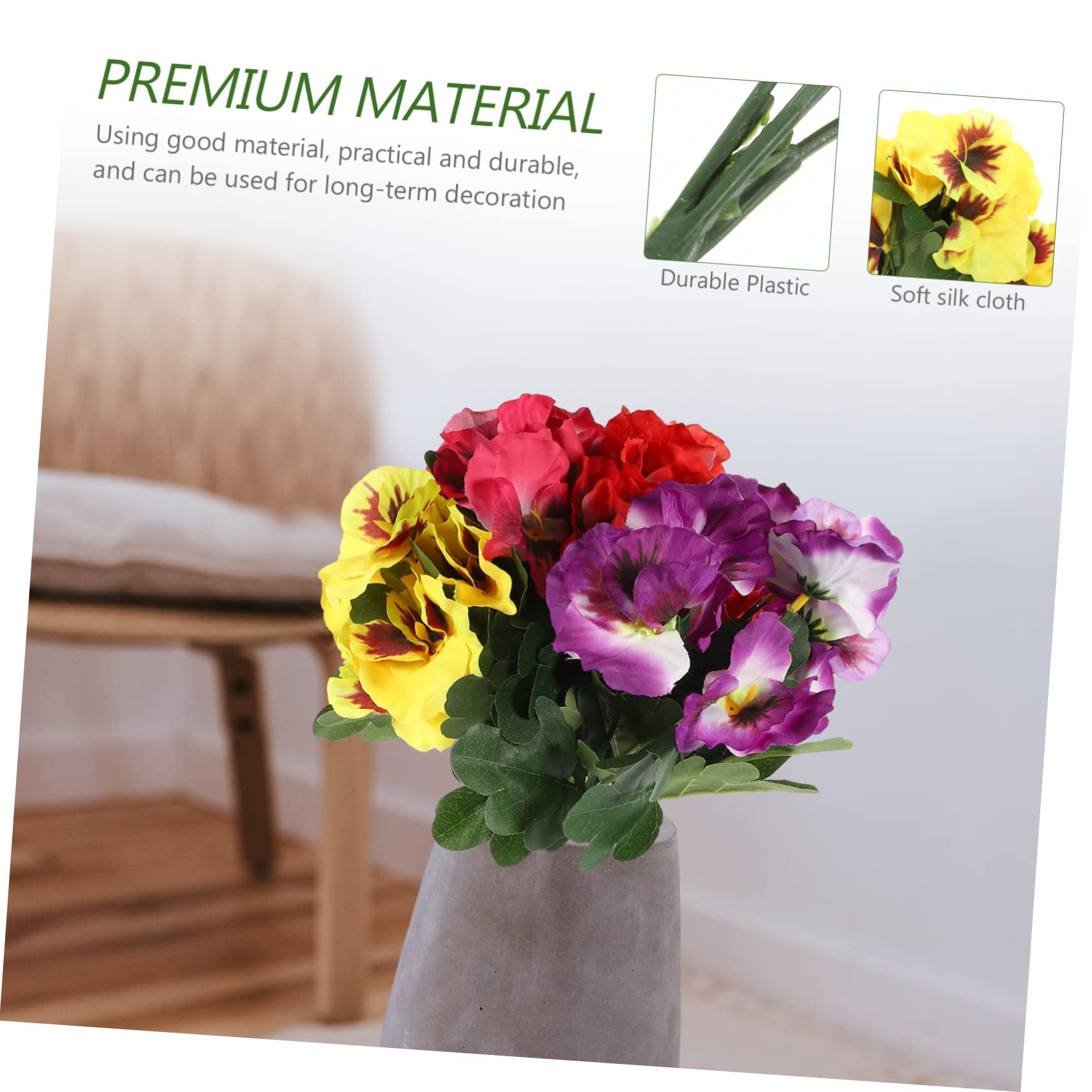Amosfun Künstliche Pflanzen 12 Stück aus Kunststoff und Seidenstoff Realistische Blumensträuße für Wohnraumdekoration und Vasen Langanhaltender Künstlicher Blumenschmuck für Zuhause