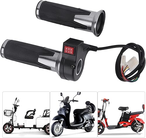 Miniatura 9 de Keenso Control de velocidad de agarre del acelerador, 1 par de manillar, agarre del acelerador de 3 velocidades, mango universal del acelerador para