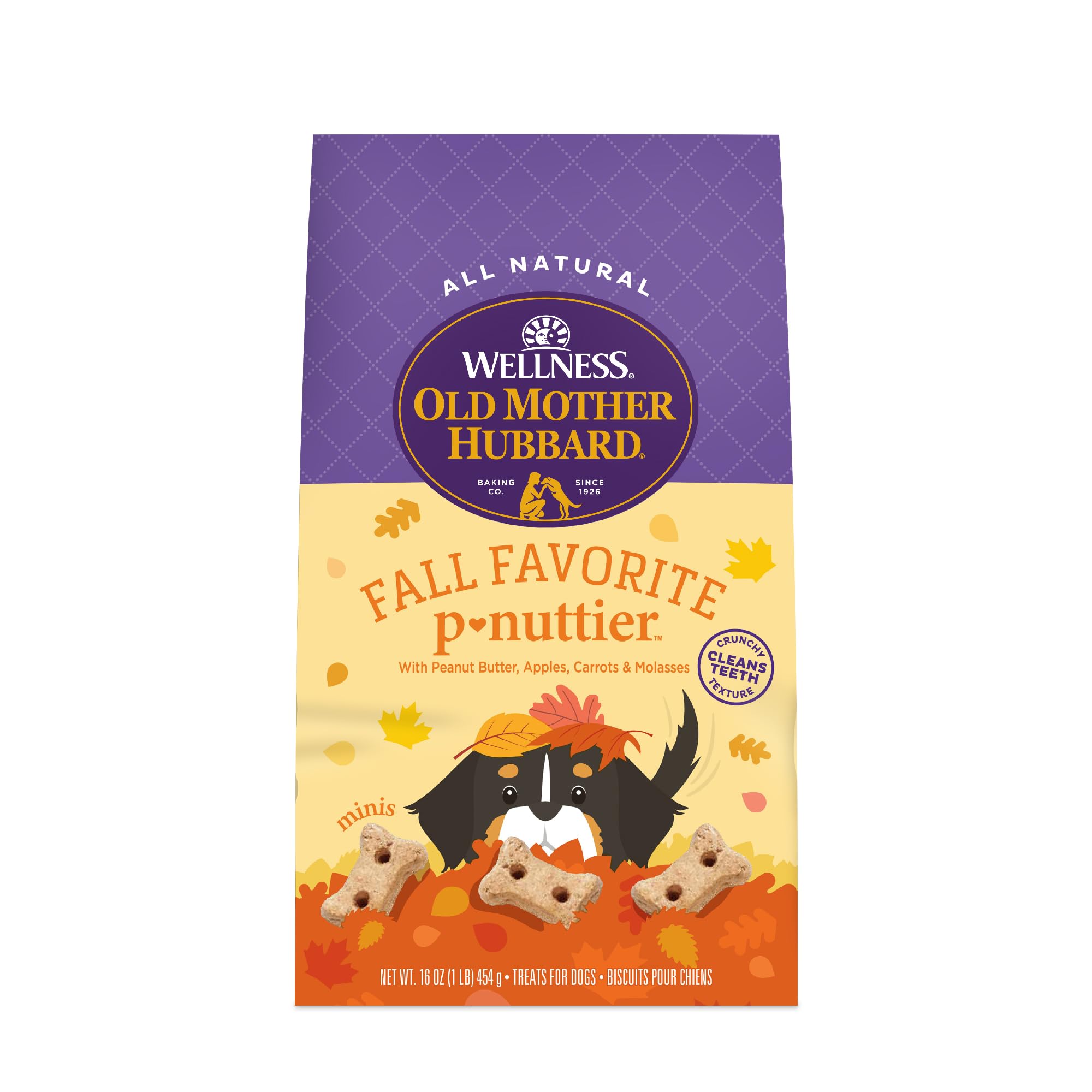 Old Mother Hubbard by Wellness Fall Favorite P-Nuttier Natural Dog Treats, Crunchy Oven-Baked Biscuits, Ideal for Training, 16 ounce bag