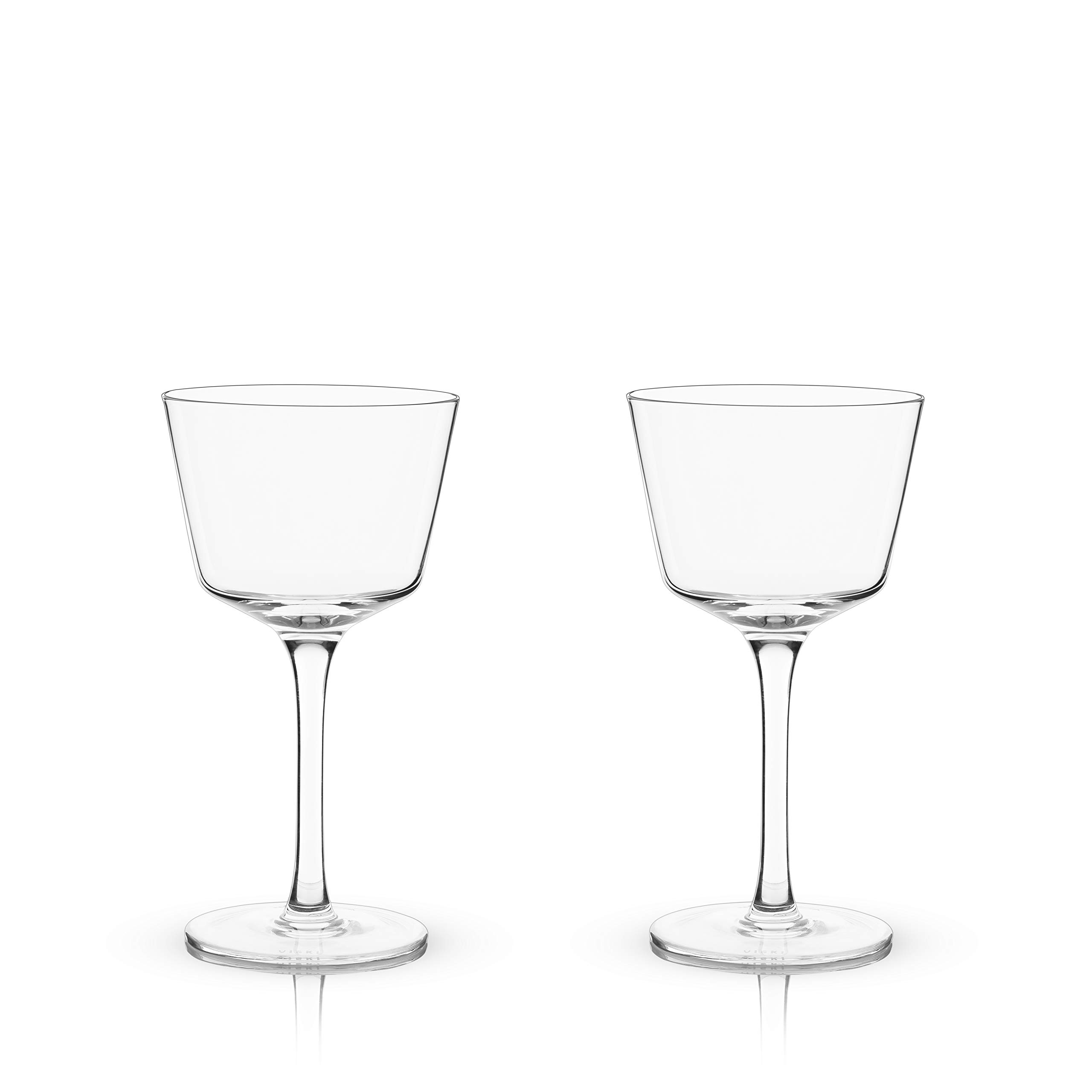 Viski Nick i Nora szklanki do napojów z łodygi, kryształowe szklanki do koktajli, szklanki do koktajli, szklane kubki do domu i baru, zestaw 2,6 oz