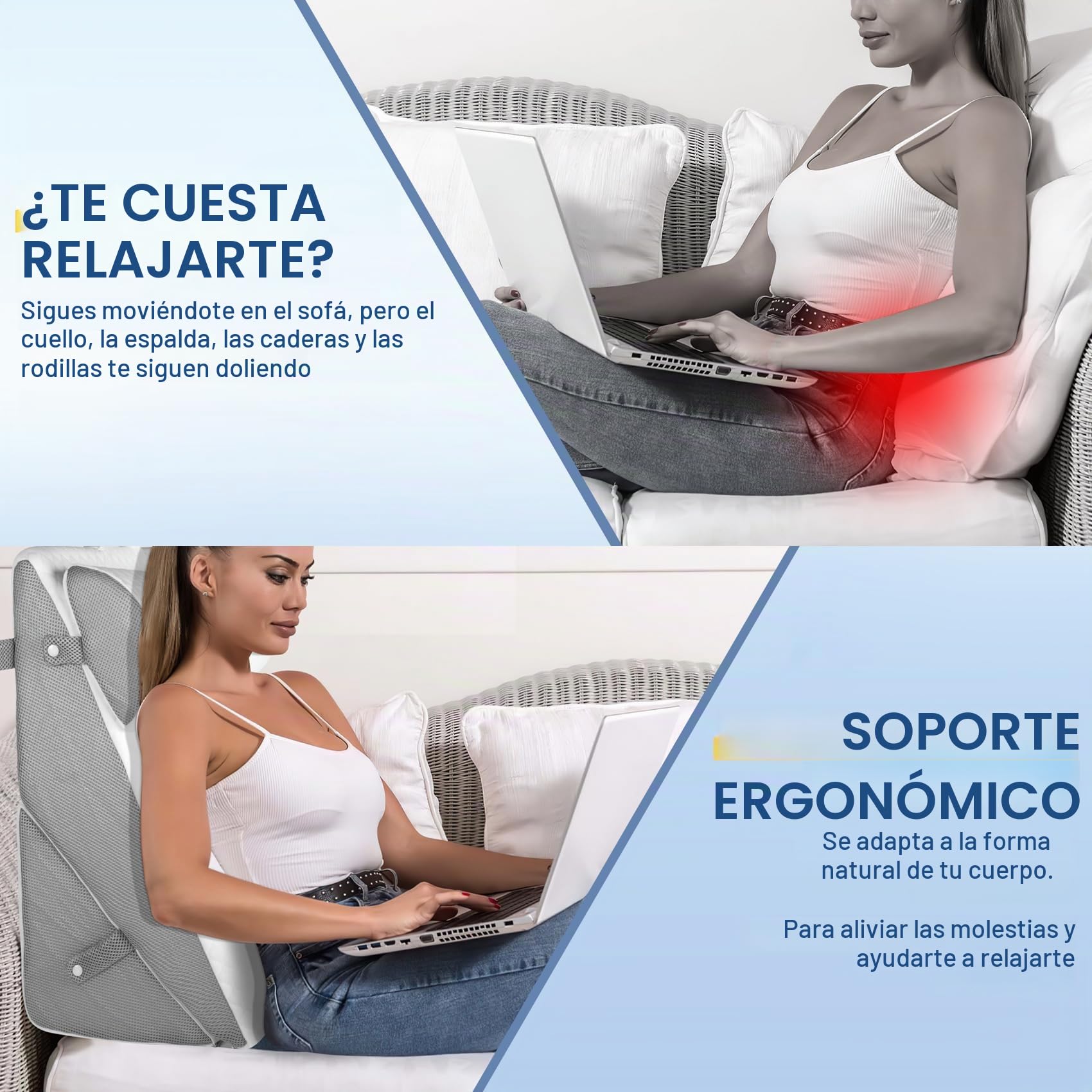 3 en 1 Almohada De Cuña, Cuña para Dormir | Cojín en Cuña Para Cama y Sofá, Ajustable Cojín de Reflujo De Espuma, Para Apnea Del Sueño,Lectura, Dolor De Espalda