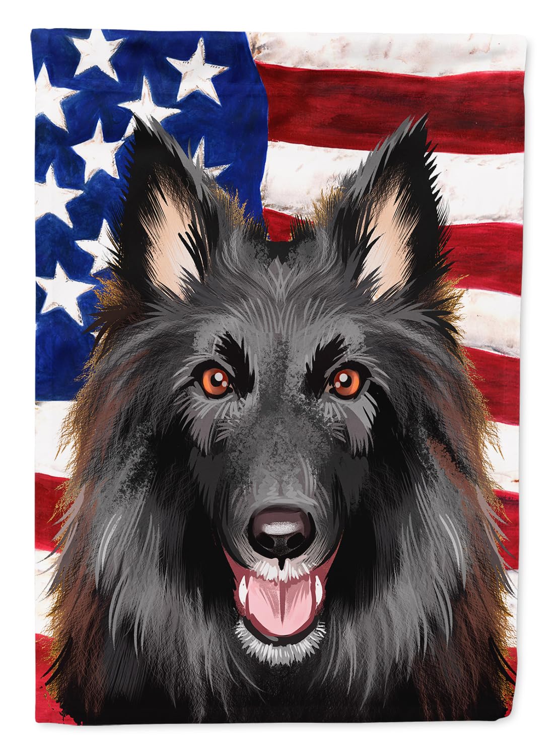 Belgian Groenendael American Flag drapeau de jardin en toile de taille XL multicolore