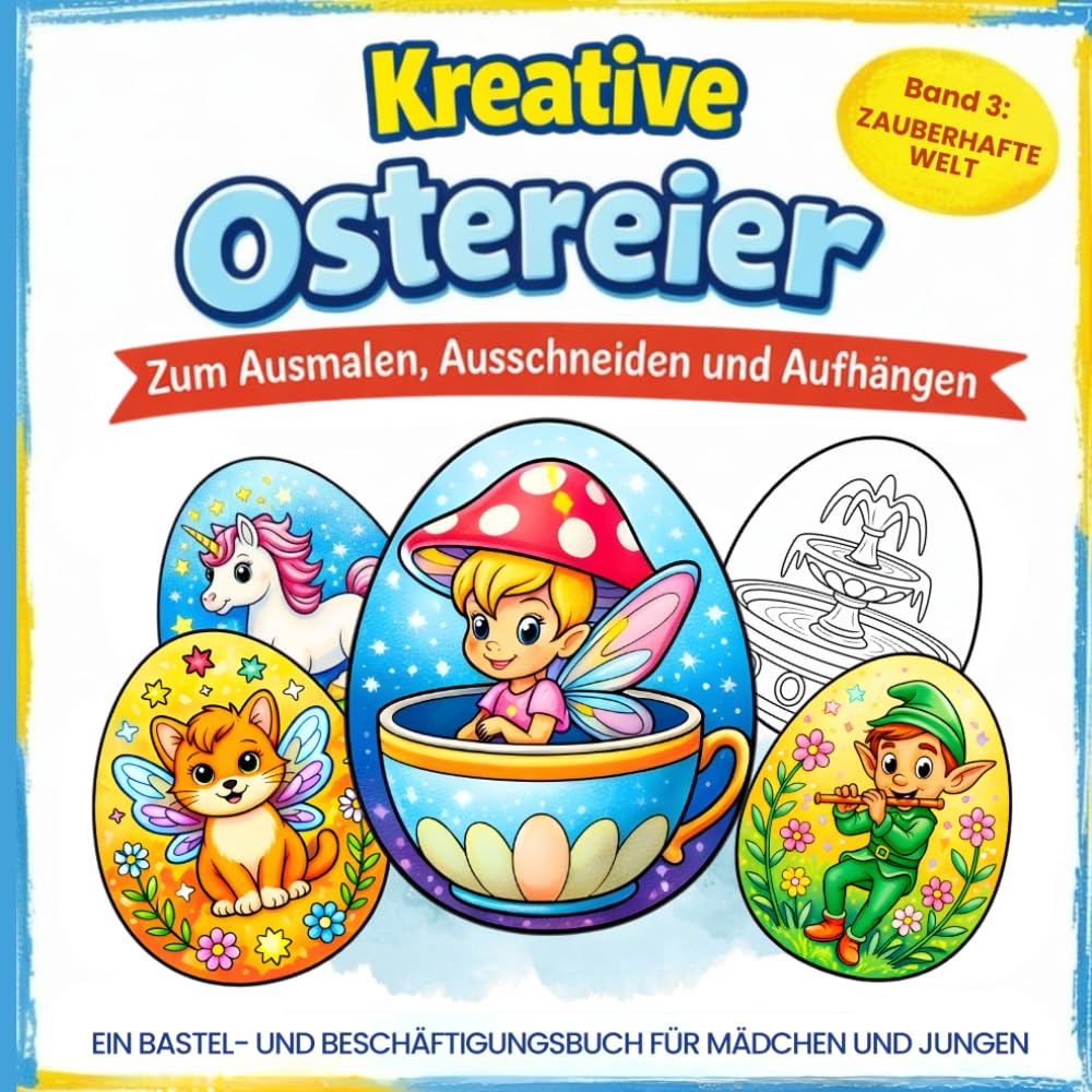 Kreative Ostereier – Malbuch Ostern für Kinder: Band 3: Zauberhafte Welt | Ausmalbuch & Bastelbuch – ideales Geschenk zur Beschäftigung in der Osterzeit für Mädchen und Jungen