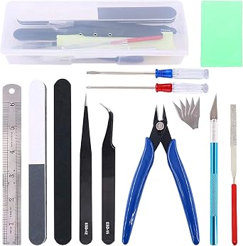 16 Pieces Gundam Model Tool Kit Gun Plastic Tool Gundam Modeler Basic Tool Set Bandai Tool fo Gundam Hobby Model Assembly Repair